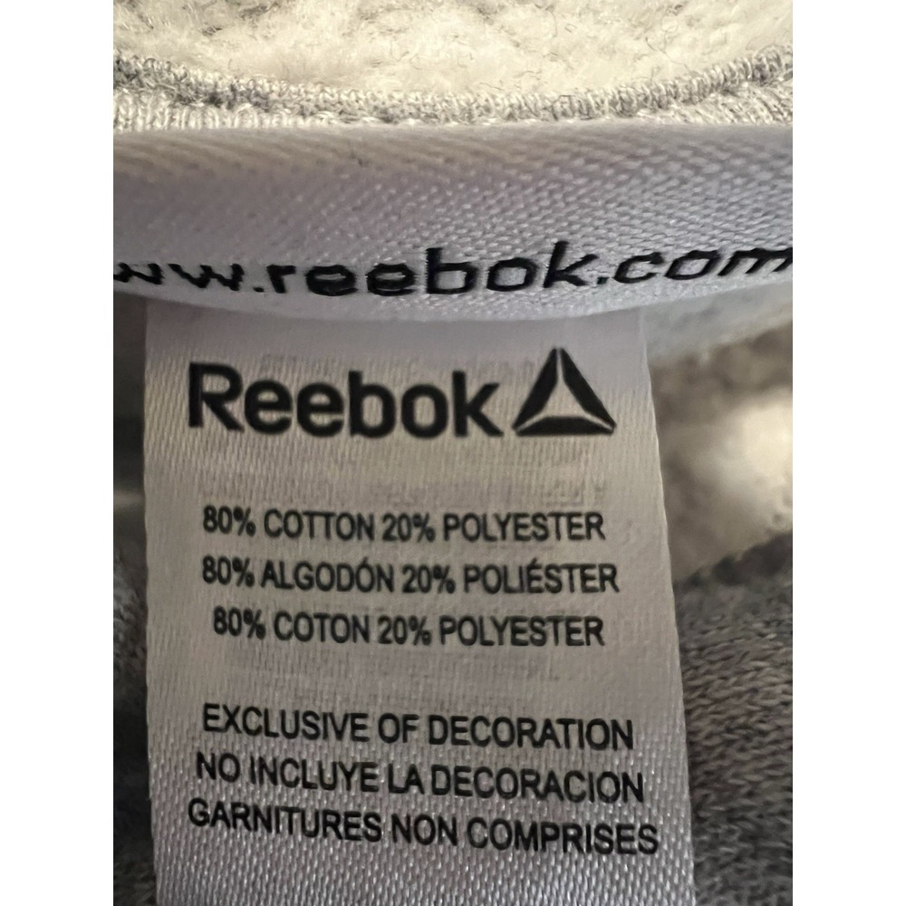 Reebok Men's Grey Delta Logo Fleece Size M Hoodie Sweatshirt - Picture 5 of 5